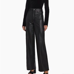 Anthropologie Paige Saha Wide Leg Coated Faux Leather Jeans NEW NWT